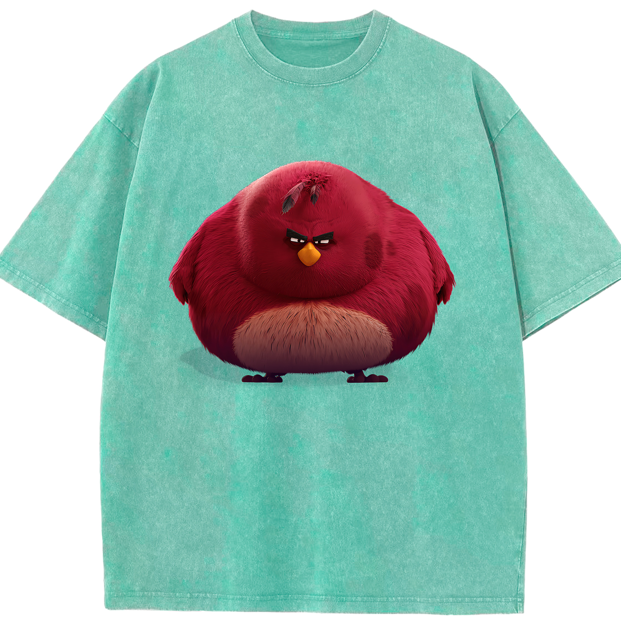 （画像用） Angry Birds アングリーバード 綿100% ヴィンテージ風 半袖Tシャツ（フロントプリント）
